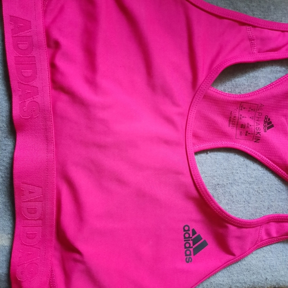 Adidas Alpha Skin Pink Sports Bra - Picture 3 of 6